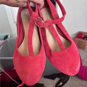 Torrid Red Suede Flats with Strap
